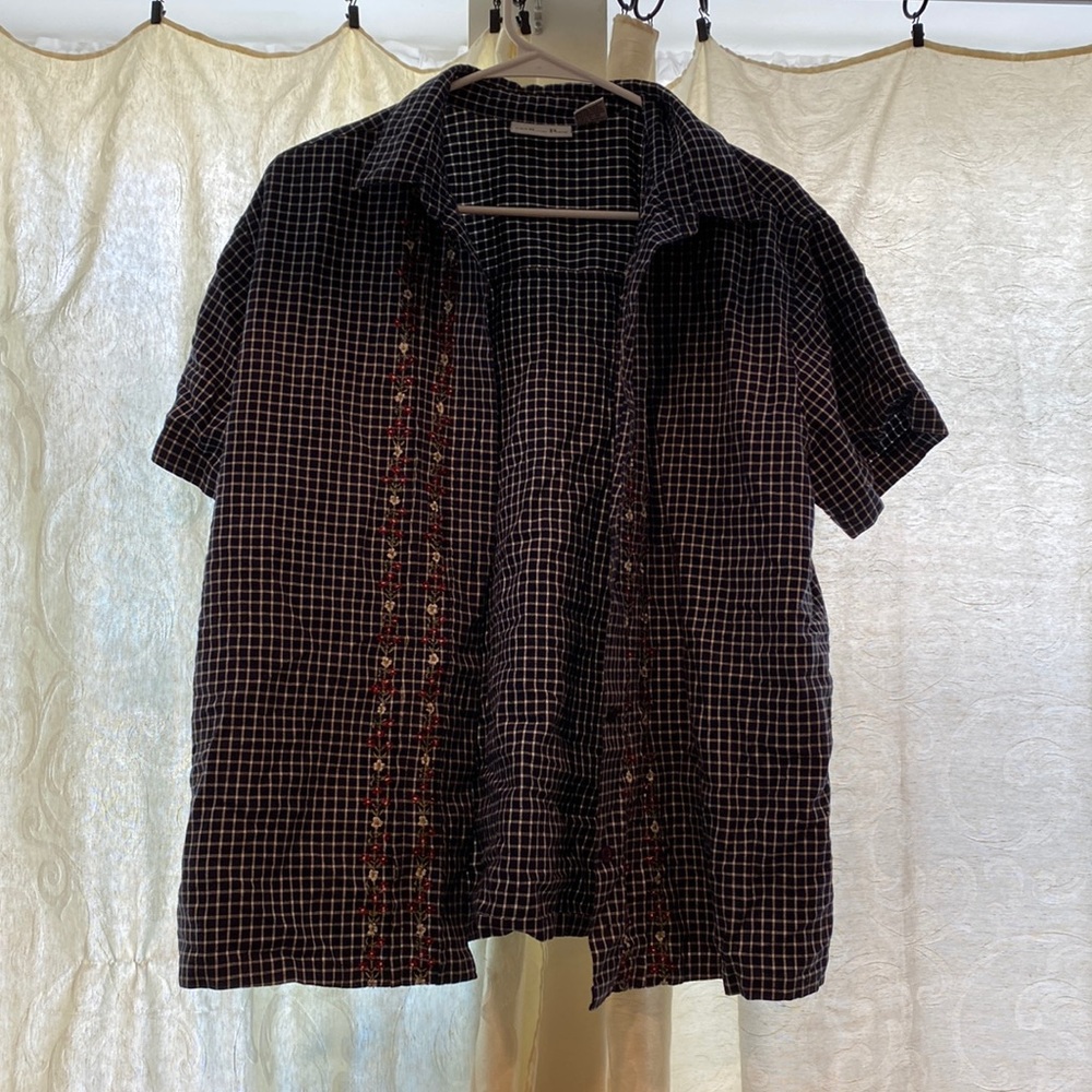 Willow Bay Patterned Navy Button up